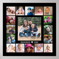 Create Your Own Family Name 17 Photo Collage Black