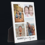 Create Your Own Family Name 4 Photo Collage   Plaque<br><div class="desc">Create your own photo collage plaque with 4 of your favourite pictures on a white background.Personalise with family name and year.</div>
