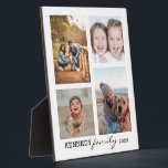 Create Your Own Family Name 4 Photo Collage   Plaque<br><div class="desc">Create your own photo collage plaque with 4 of your favourite pictures on a white background.Personalise with family name and year.</div>