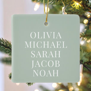 Create Your Own Family Names Monogram Ceramic Ornament