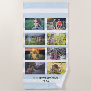 Create your own family photo collage beach towel