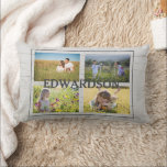 Create your own family photo collage beach wood lumbar cushion<br><div class="desc">Modern custom photo rustic beach wood pillow.
Create your own family photo collage pillow.
You can add your own family photos and add your monogram and family name
You can easily change the photos.</div>