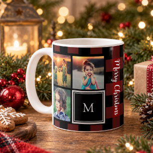 Create your own family photo collage Christmas Coffee Mug