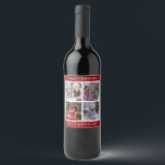 Create your own family photo collage Christmas Win Wine Label<br><div class="desc">Create your own family photo collage Merry Christmas wine label.
You can add your own photos,  add your own text and family name.
Very personal and unique wine label.</div>