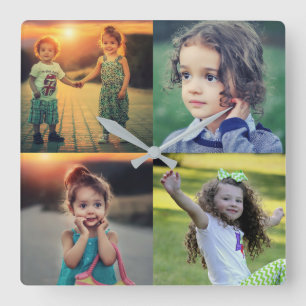 Create your own family photo collage keepsake square wall clock