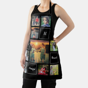 Create your own family photo collage monogram apron