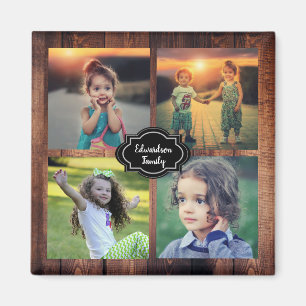 Create your own family photo collage monogram name magnet