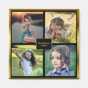 Create your own family photo collage monogrammed magnet