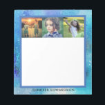 Create your own family photo collage watercolor notepad<br><div class="desc">Create your own family photo collage,  family name,  watercolor patterned notepad.
Add your own photos and name to create a very personal and unique notepad.</div>