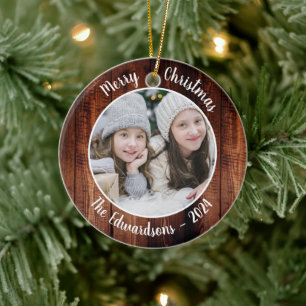 Create your own family photo personal Christmas Ceramic Tree Decoration