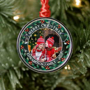 Create your own family photo personal Christmas Metal Tree Decoration