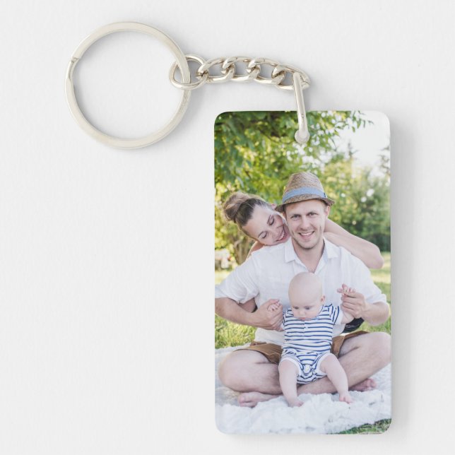 Create Your Own Family Photo Personalised Keychain (Front)