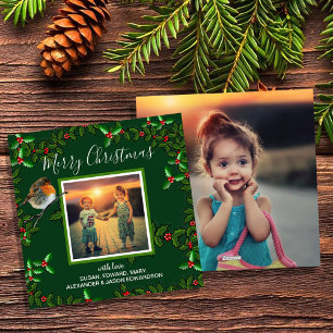 Create your own family photos Merry Christmas Holiday Card
