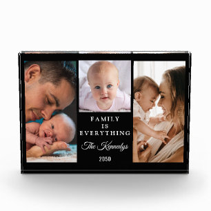 Create Your Own Family Quote Black 3 Collage Photo Block