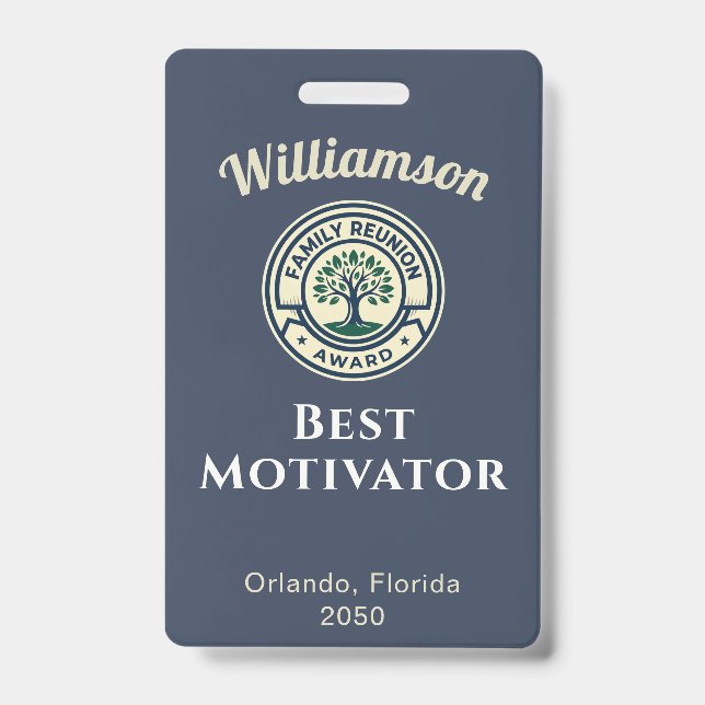 Create Your Own Family Reunion Best Award ID Badge (Front)