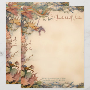Create Your Own Fantasy Garden Floral Stationery Custom Letterhead