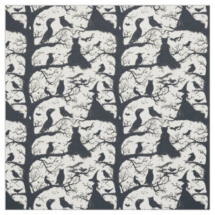 Create Your Own Fantasy Witch Birds Ivory Toile Fabric