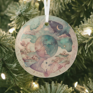 Create Your Own Fantasy World Map Glass Tree Decoration
