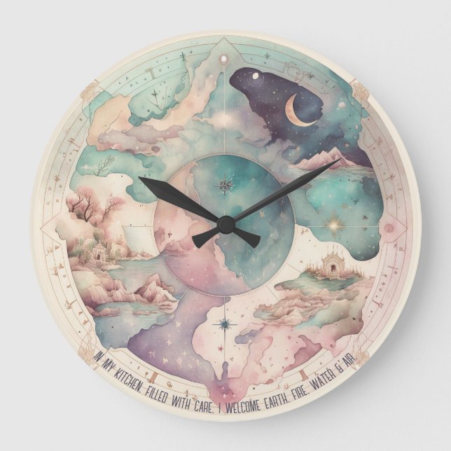 Create Your Own Fantasy World Map Large Clock (Front)