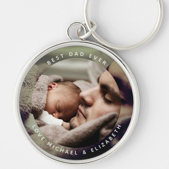 Create Your Own Father's Day Best Dad Ever Photo Key Ring (Front)