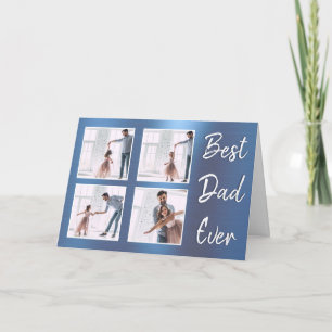 Create Your Own Father's Day Photo Collage Blue Card