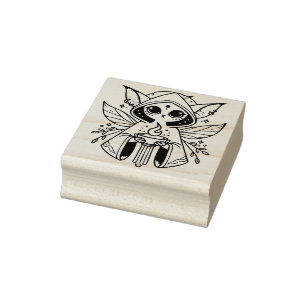 Create Your Own Feline Fire Magic Fairy Cat Rubber Stamp