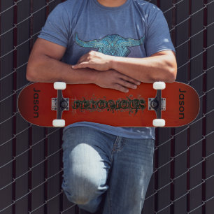 Create Your Own Ferocious Red & Black Skateboard