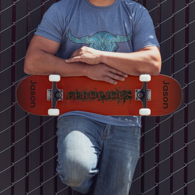 Create Your Own Ferocious Red & Black Skateboard (Outdoor 3)