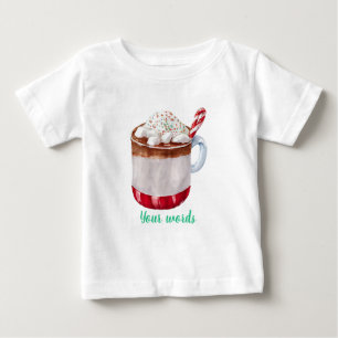 Create Your Own Festive Peppermint Hot Cocoa Baby T-Shirt