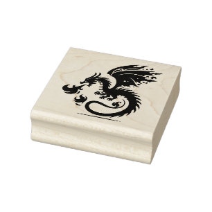 Create Your Own Fierce Fire Breathing Dragon Rubber Stamp
