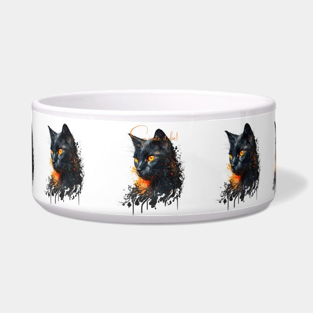Create Your Own Fiery Black Cat Bust (Front)