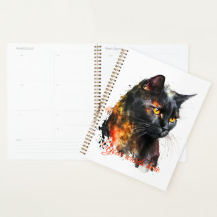 Create Your Own Fiery Black Cat  Planner