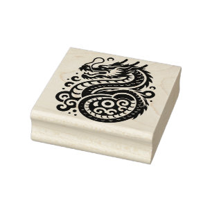 Create Your Own Filigree Chinese Dragon Rubber Stamp