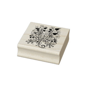 Create Your Own Filigree Floral Tree Frog Rubber Stamp