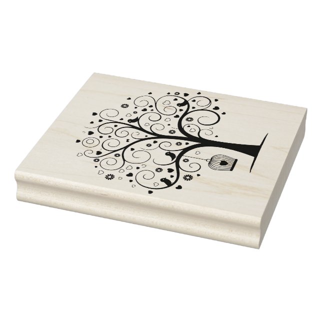 Create Your Own Filigree Tree Love Birds Rubber Stamp (Stamp)