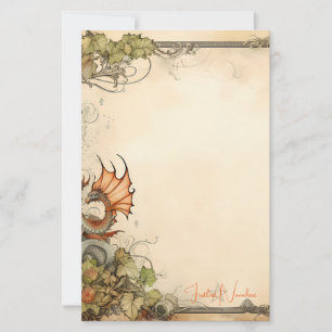 Create Your Own Fire Dragon Garden Stationery