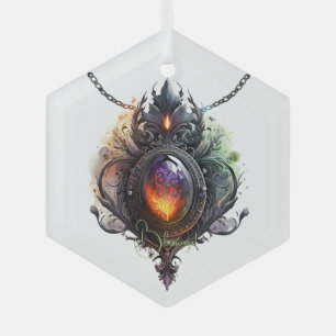 Create Your Own Fire Opal Bejeweled Glass Tree Decoration
