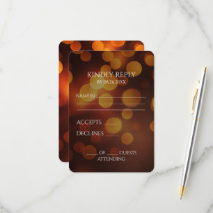 Create Your Own Fire Orange Bokeh RSVP Card