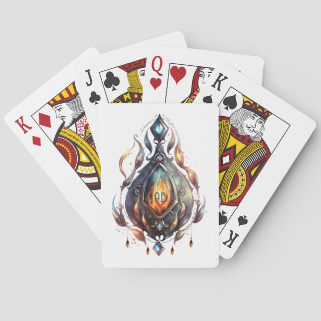 Create Your Own Fire Topaz Bejeweled Playing Cards (Back)