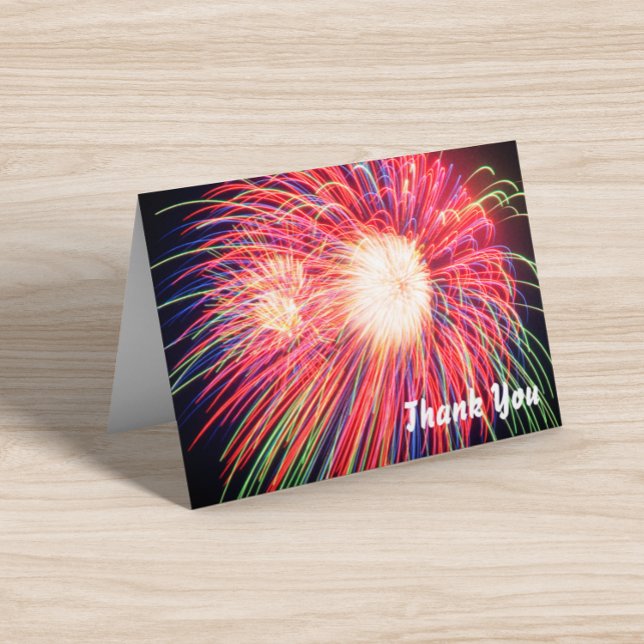 Create Your Own Fireworks Photo Thank You (There are some lovely bold fonts available if you customize this thank you card.)