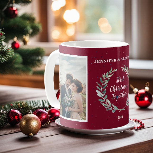 Create your own First christmas together photo Coffee Mug (Create your own First christmas together photo Coffee Mug. Add your own photos, name and year.)