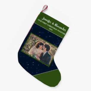 Create your own first christmas together photo small christmas stocking