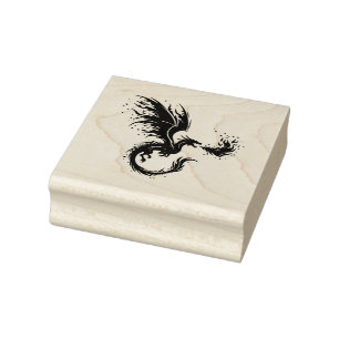 Create Your Own Flaming Fire Breathing Dragon Rubber Stamp