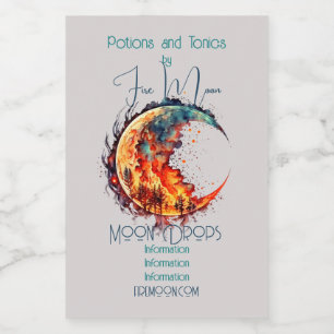 Create Your Own Flaming Moon Food Label