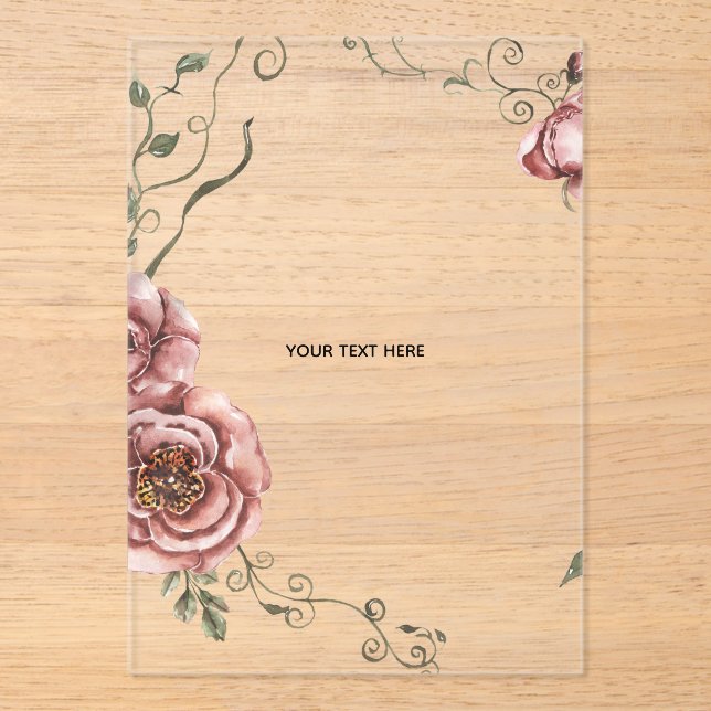 Create Your Own floral  Acrylic Invitations (Front)
