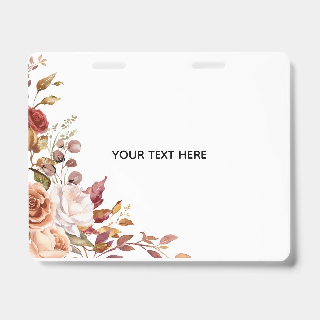 Create Your Own Floral Badge ID Badge (Front)