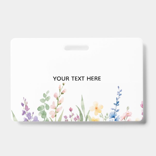 Create Your Own Floral Badge ID Badge (Front)