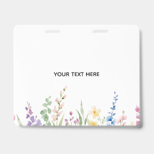 Create Your Own Floral Badge ID Badge