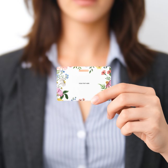 Create Your Own floral Badge ID Badge (Presented)