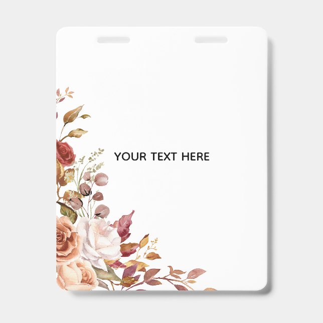 Create Your Own Floral Badge ID Badge (Front)